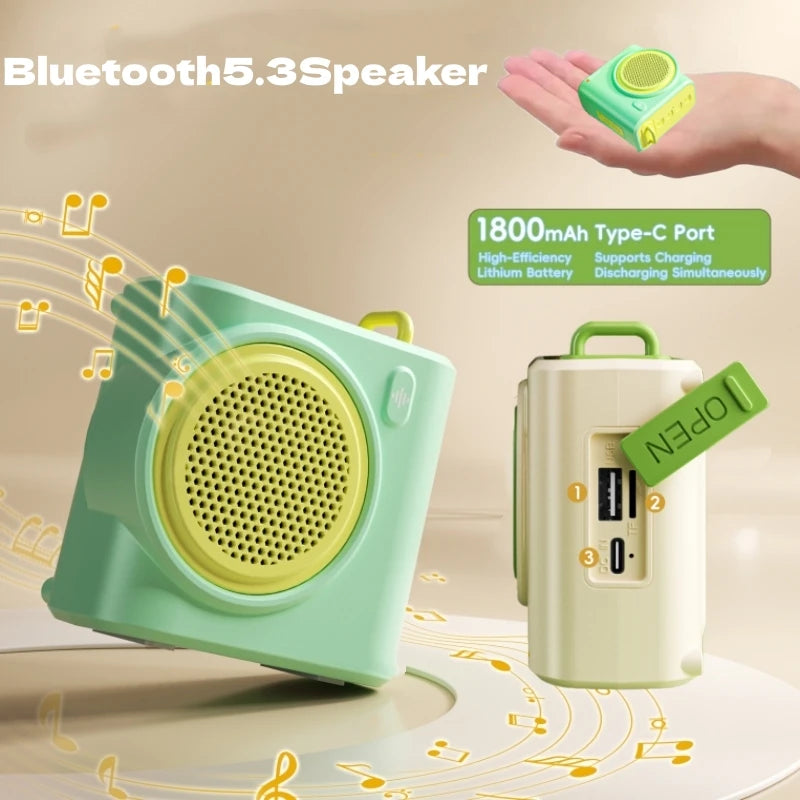 1800Mah Portable Wireless Speaker Bluetooth 5.3 Mobile Phone Desktop Home Outdoor Convenient Mini Subwoofer Support Tf Card